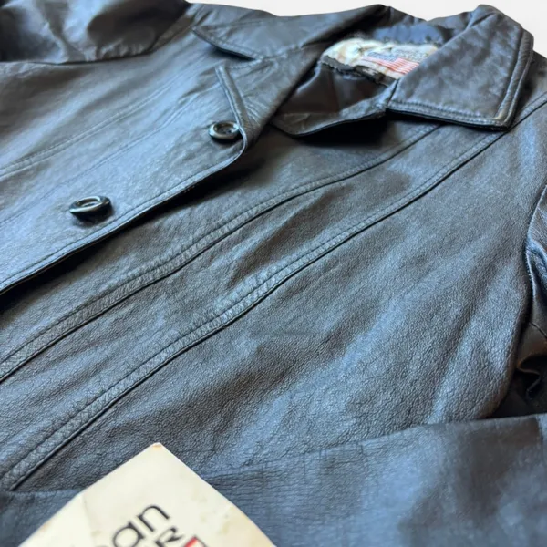Women’s Vintage American Leather Black Leather Jacket - Image 4