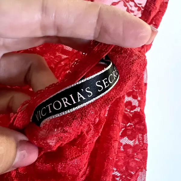 Victoria's Secret Intimate Red Floral Lace Babydoll long top Sleep Size S - Image 4