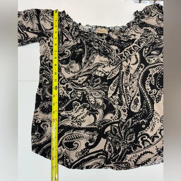 Elie Tahari Paisley Viscose off-the-shoulder blouse Top Size M - Image 8