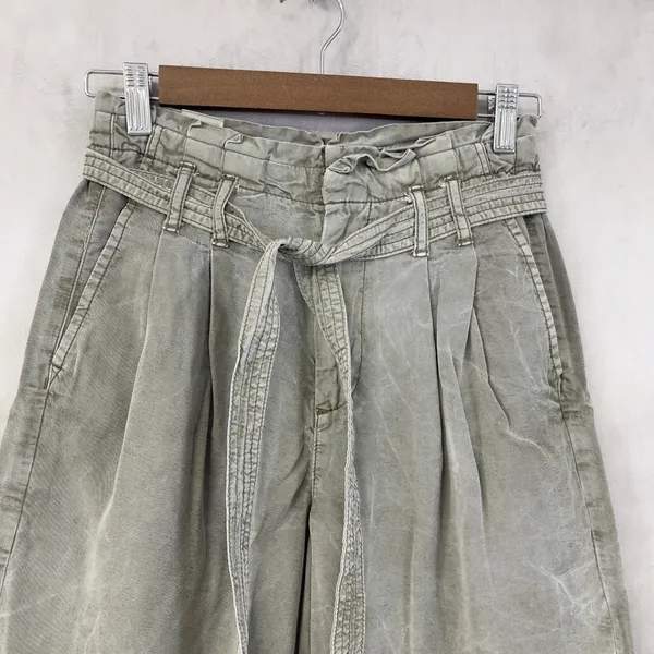 AEO Wide Leg Crop Pants Women Size 0 Indie Boho Earthy Utility Coastal Urban‎ - Image 2