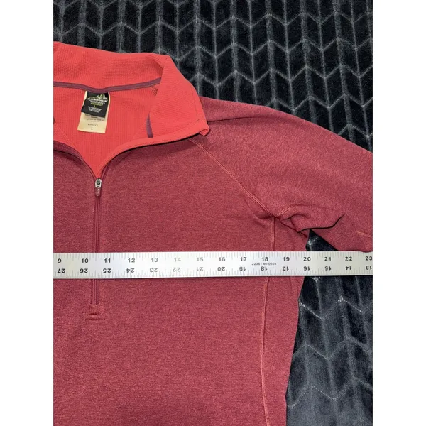 Patagonia Women's Base Layer Capilene Expedition Zip-Neck Pullover Red Sz L VTG - Image 7
