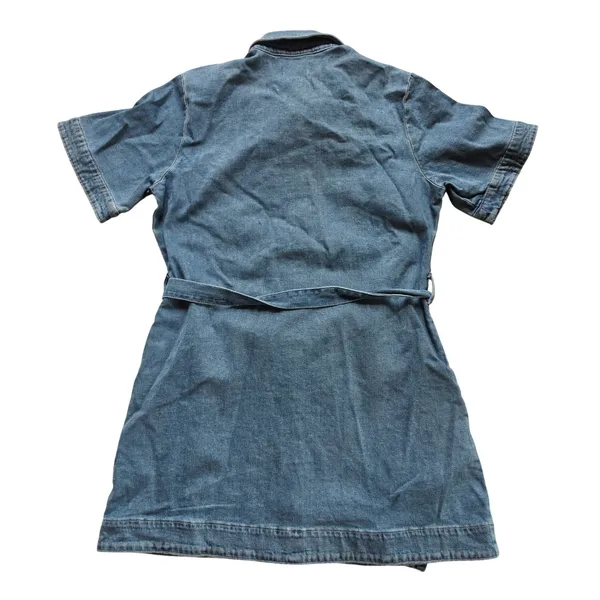 Free Assembly‎ NWT 48Y Floral Embroidered Denim Mini Shirt Dress Medium Wash XL - Image 6