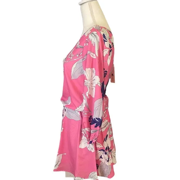 Yumi Kim Pink Floral One Shoulder Mini Dress Women’s size Small NWT‎ - Image 6