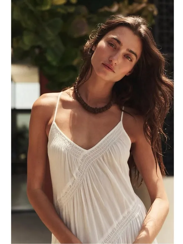 Free People Bohemian Ethereal Billowy Horizon Coast Maxi Dress White XL NWT - Image 5