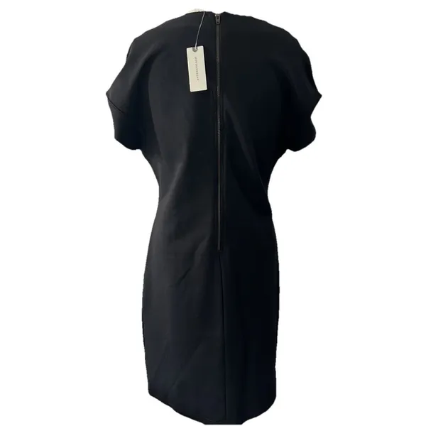 NWT Maeve by Anthropologie Black Cap-Sleeve Seamed Shift Mini Dress Size Medium - Image 4