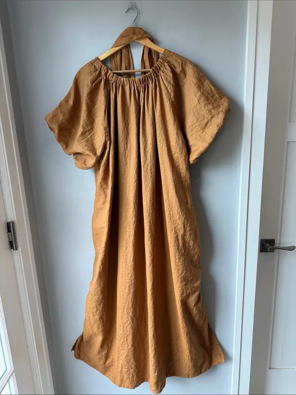 DISSH Doe Linen Maxi Dress Tan Size 4 - Image 4