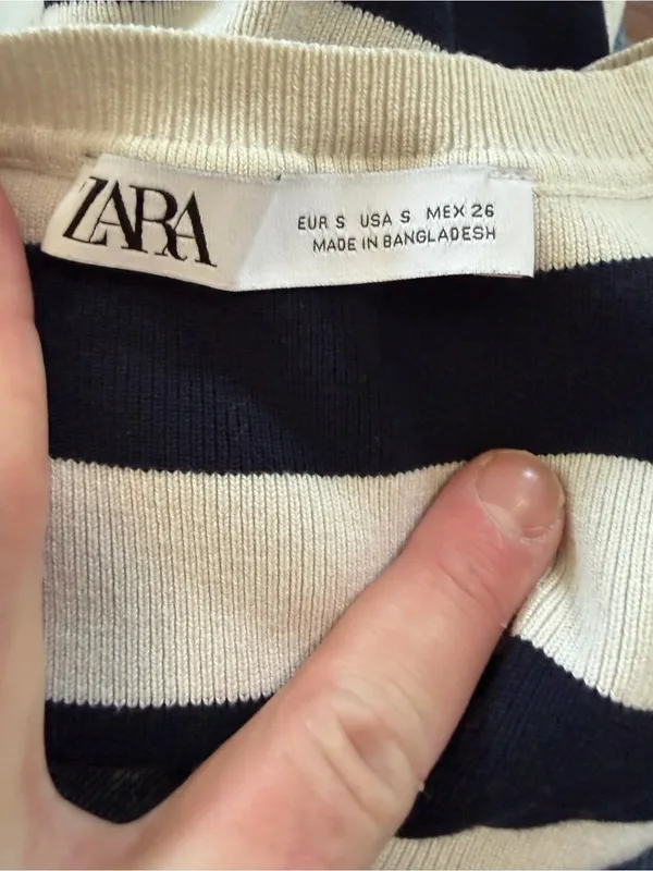 Zara striped sleeveless knit nautical costal chic crop top size small. - Image 6