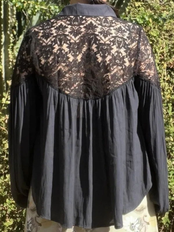 Free people Black lace top. - Image 3