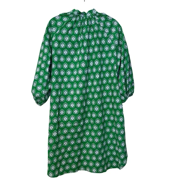 Caryn Lawn 100% Cotton Green Floral Pippi Leaf Mini Dress Size One Size - Image 4