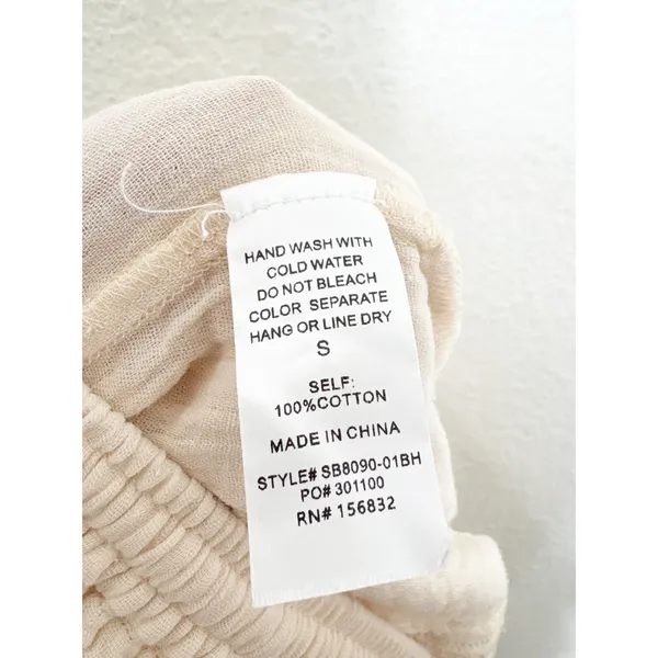 NWT Bohme Avery Crinkle Joggers Oatmeal Size Small Bohemian Balloon Leg Cotton - Image 7