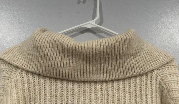 A New Day Cream Quarter Zip Pullover Sweater Medium M - Image 4