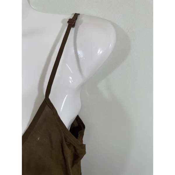 Free People Olive Green Eyelet Lace Up Tiered Mini Dress Size 6 Boho Cottagecore - Image 10