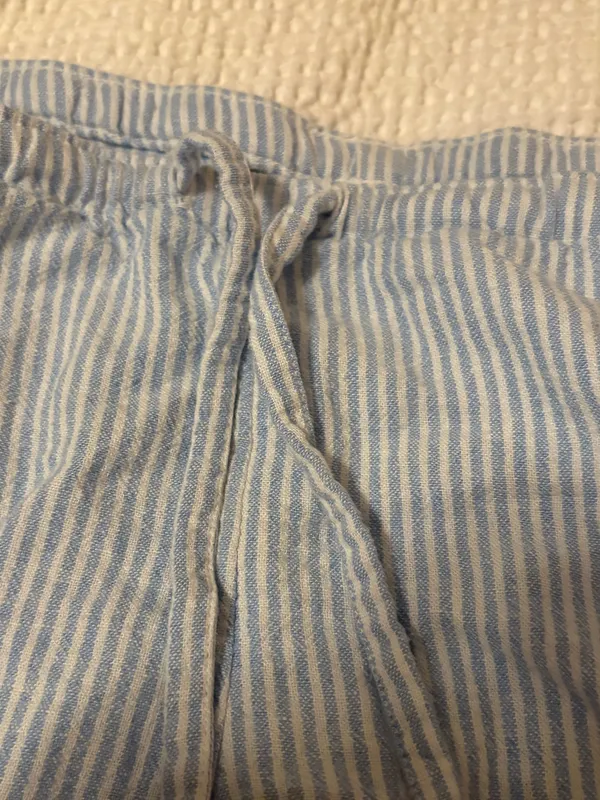 Hollister Striped Blue and White Linen Pants - Image 2