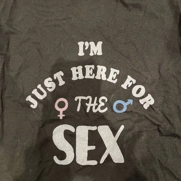 I’m‎ Just Here For The SEX funny Gender Reveal Medium Black Tank Top - Image 2