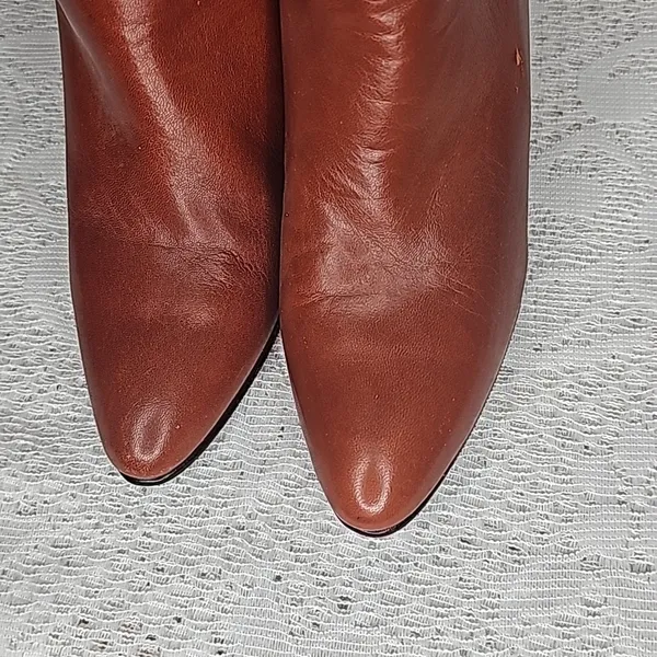 Caressa soft leather pull on heeled boots with tassels made in Spain sz 7 - Image 5