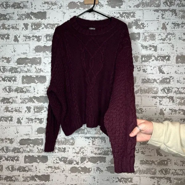 Aerie | women purple cropped knitted sweater - Image 8