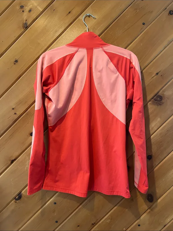 Nike Pro hyper warm shield half-zip athletic top in pink colorblock - Image 6