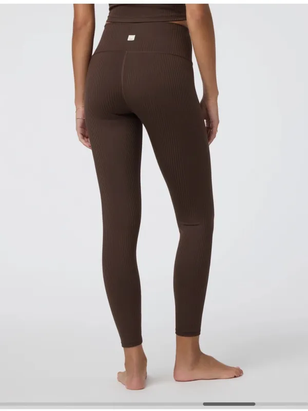 Vuori Brand New Women’s Inversion Ribbed Legging In Java Medium - Image 2