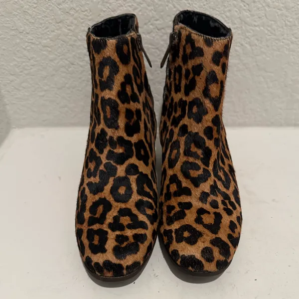 Sam Edelman Edith Leopard Print Bootie Ankle Boots Size 6 Block Heel - Image 3