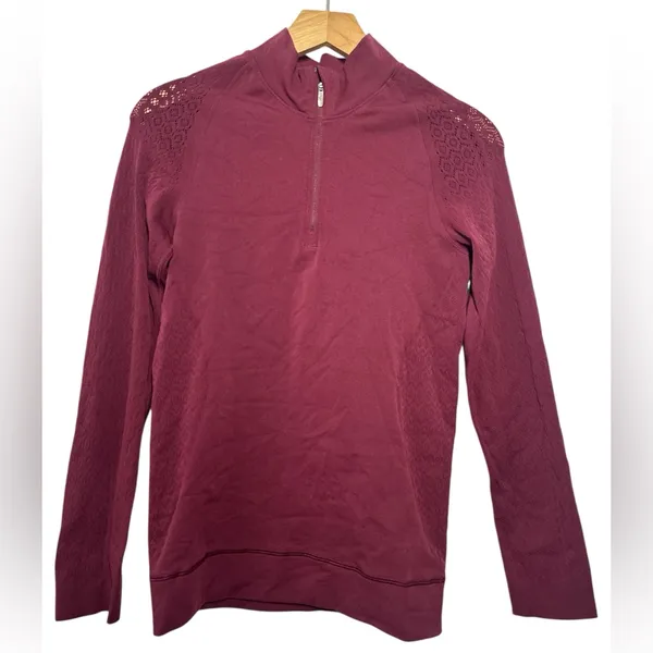 Lululemon Reveal 1/2 Zip Mindful Motion Deep Ruby - Image 4