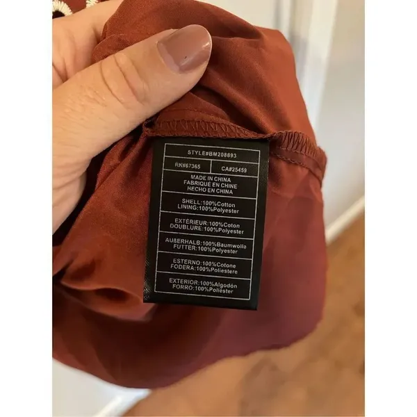 BB Dakota Steve Madden rust eyelet midi dress m - Image 6