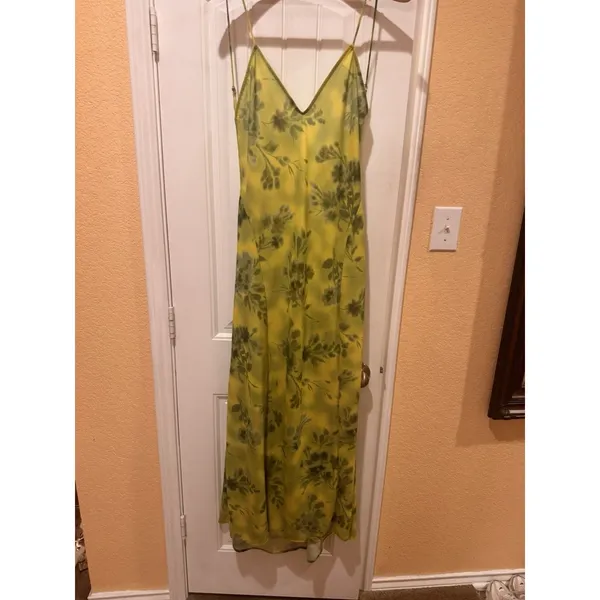 ZARA PRINTED MIDI DRESS GREEN, Size XL NEW WITH TAG - Image 4