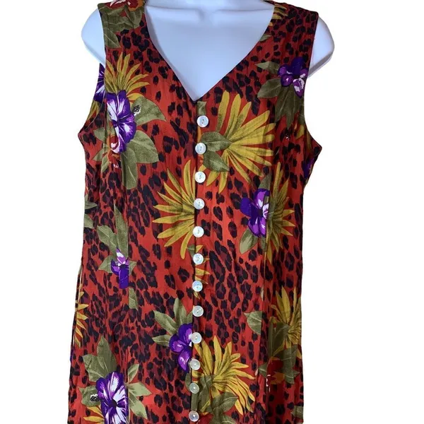 Vintage Scarlett sleeveless button front maxi dress‎ - Image 2