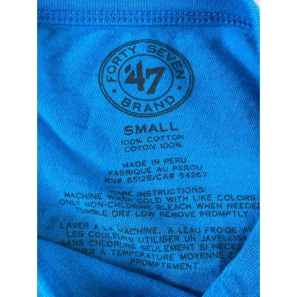 47 Brand Womens Carolina Panthers Blue Cotton Tee Shirt Size S - Image 4