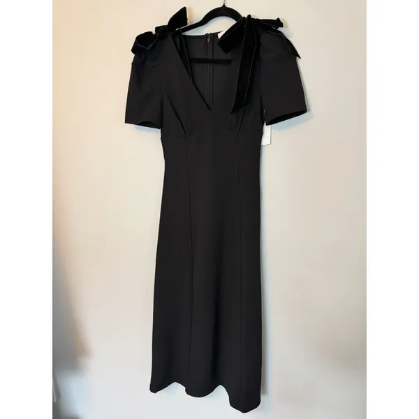 ASTR The Label Celia Puff-Sleeve V-Neck Midi Dress ADR102919-003 Women's XS NWT - Image 2