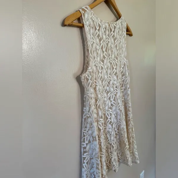 CLEARANCE! Cream Free People Sheer Miles of Lace Dress Size S EUC - Image 5