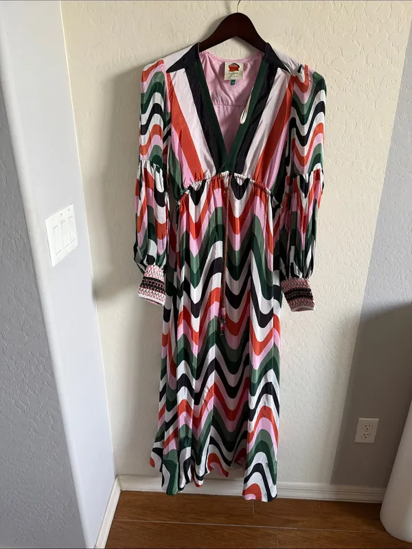 FARM Rio Wave Gradient Maxi Dress- size XS - Image 3