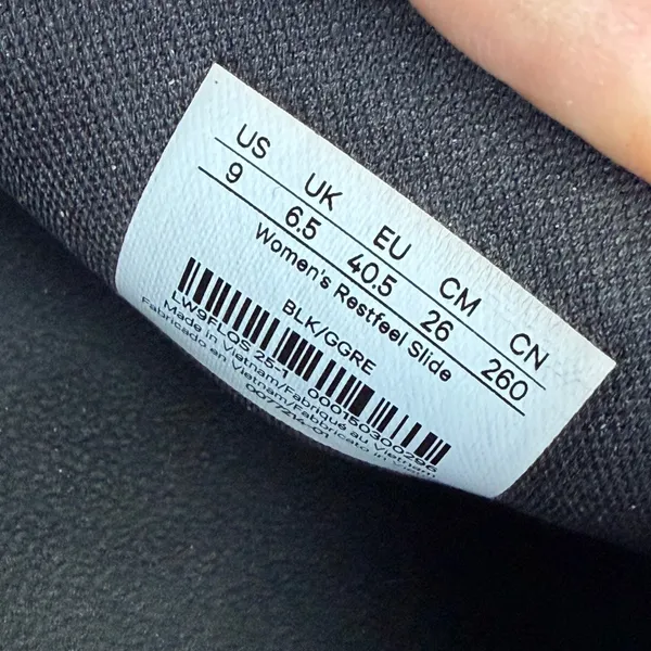 Lululemon Restfeel Slide Black Graphite Grey Womens 9 Athletic Sandals - Image 4