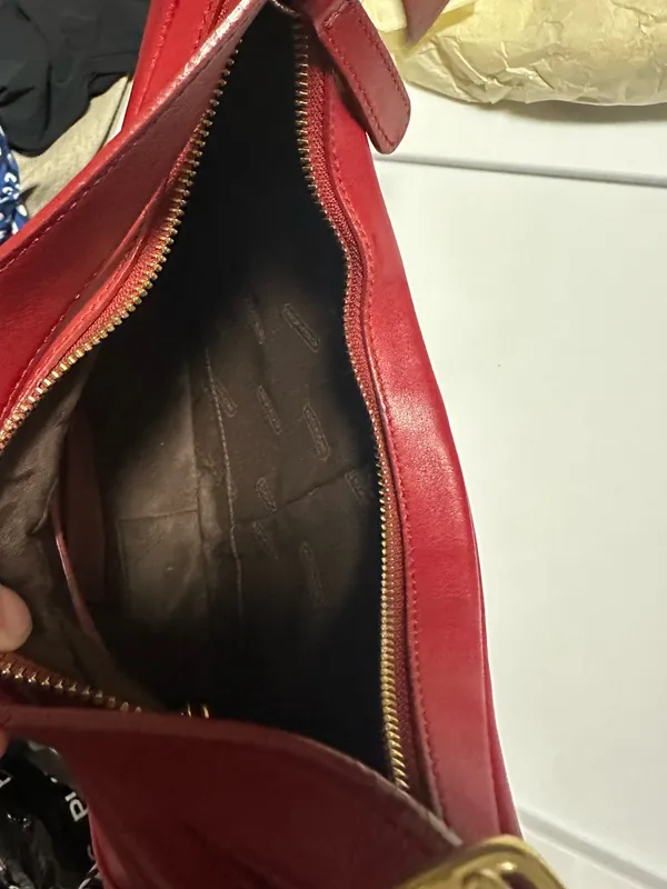 VINTAGE coach Legacy West Small Zoe Hobo Bag In Red leather style# 9342 - Image 8