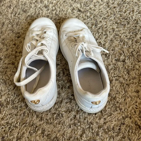 Tory Burch Cream Leather Low-Top Sneakers - Image 4