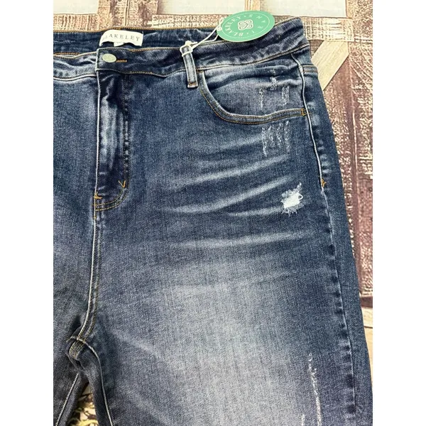 Blakeley Jeans size 4x rebel tummy control dark blue 34" inseam wide leg - Image 16