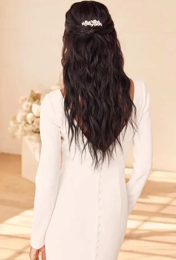 Lulus NWOT Feeling of Forever White Long Sleeve Mermaid Maxi Dress - Image 2