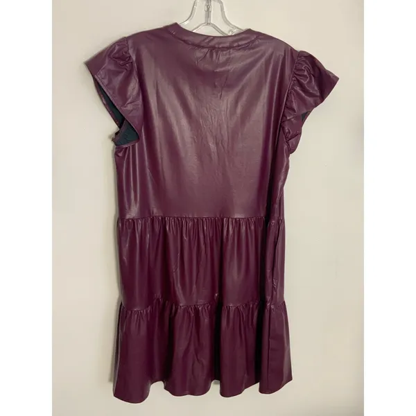 Pinch Deep Wine Faux Leather Dress NWT size‎ medium - Image 7