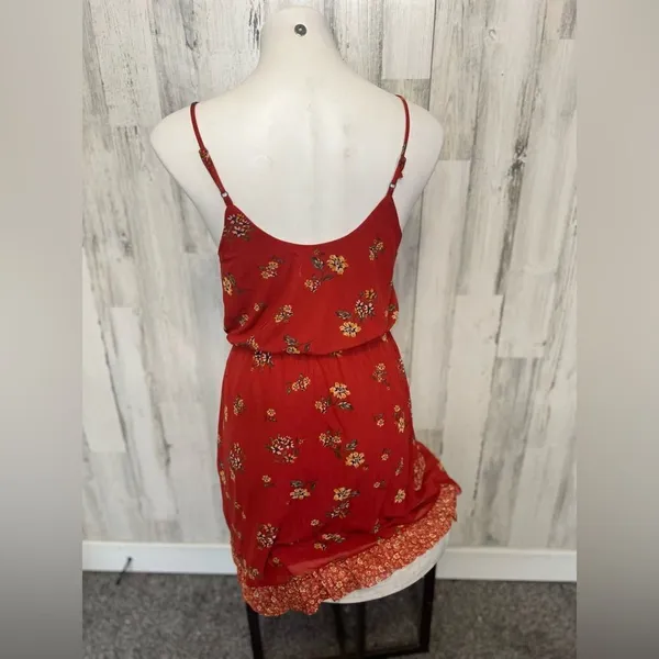 xhilaration Red dress floral size XSMALL - Image 2