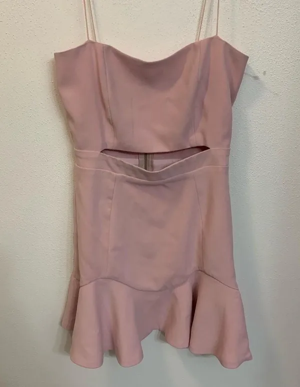 Light pink Cutout White fox Mini dress - Image 2