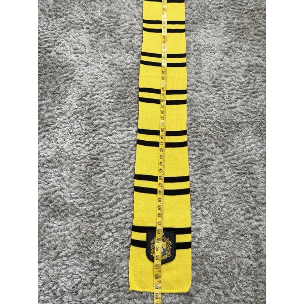 Harry Potter Wizarding World Hufflepuff Knit Scarf Black Yellow Unisex - Image 7