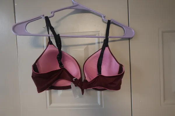 PINK Victoria's Secret push-up push up plain basic bra in burgundy red size 34C. - Image 4