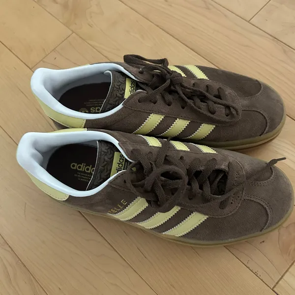 Adidas Gazelle Platform Brown Yellow Bold Sneakers Size 6.5 - Image 4