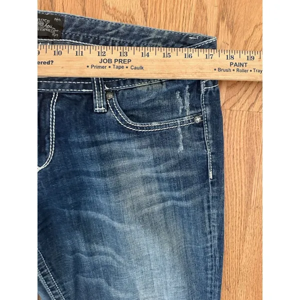 Vintage Rerock Express Barley Boot Cut Embroidered Low Rise Jeans 12R Y2K Grunge - Image 5