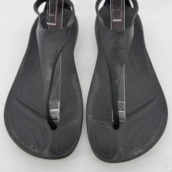 Crocs Sexi Flip Sandal Slip On Black Women 7 Slingback Thong Casual Barefoot - Image 2