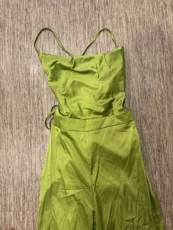 Shein green silk jumpsuit  - Image 2