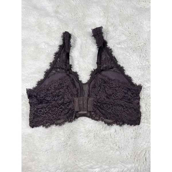 Aerie Brown Lace Bralette | Floral Lace | Size M - Image 2