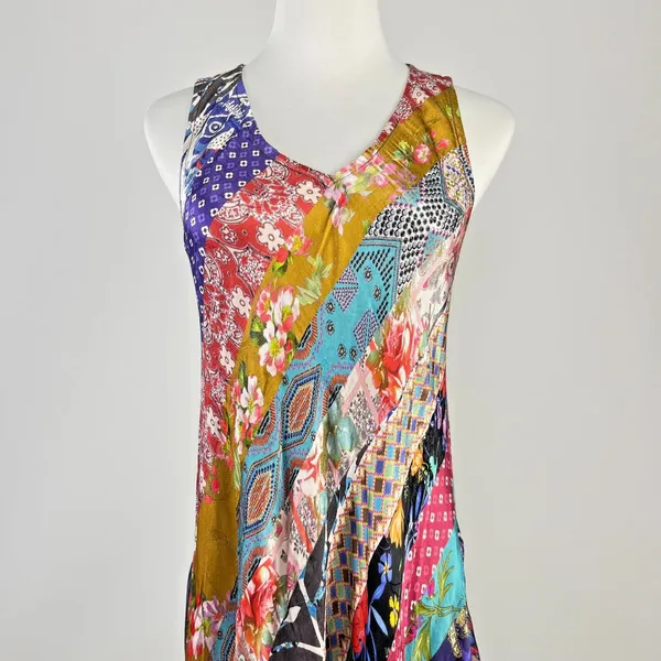 $585 NWOT Johnny Was Treble Bias Floral Sleeveless Maxi Dress Size L Multicolor - Image 4