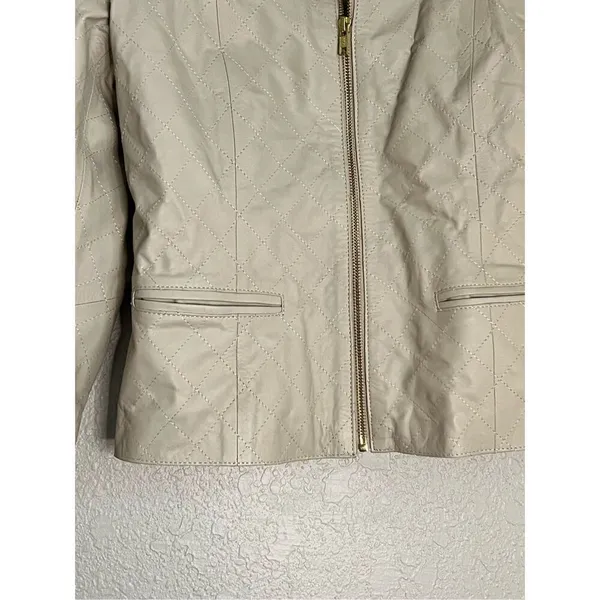 Zorro Patagonico Women cream ‎ Soft Leather Lined moto jacket M - Image 3