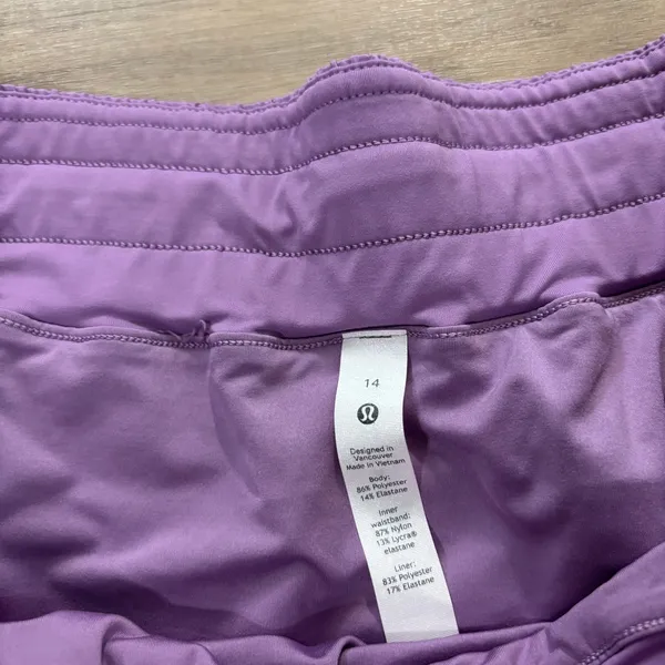 Lululemon Track That Mid-Rise Lined Short 5" Wisteria Purple Women Size 14 - Image 2