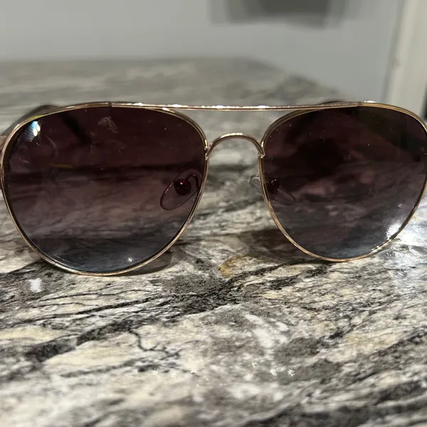 Gold Aviator Sunglasses with Case - Image 8